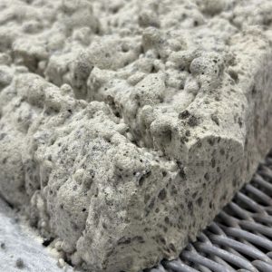 Close-up of porous foam glass aggregate